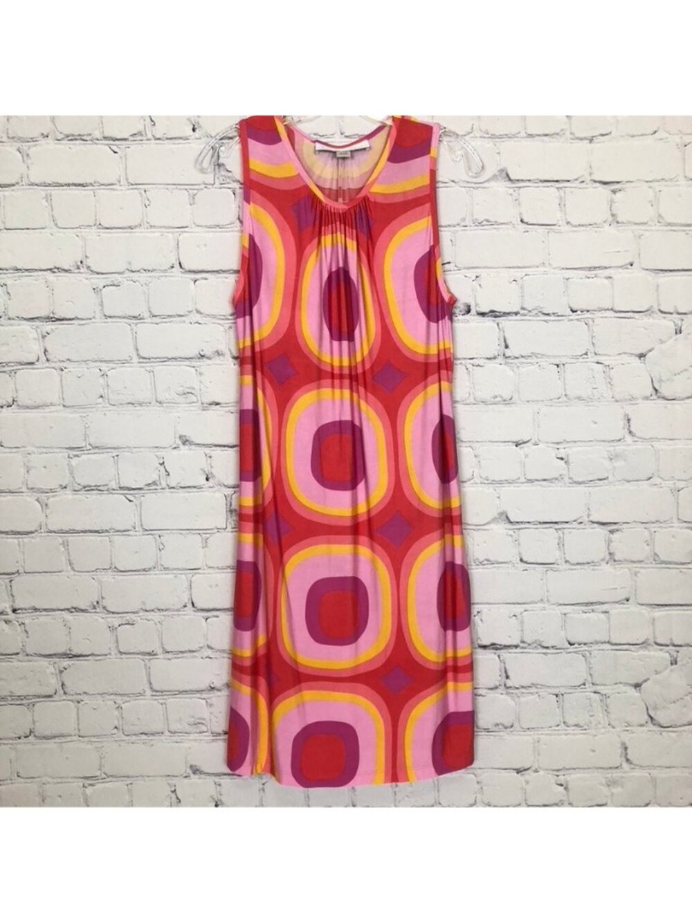 Lesley Evers Sleeveless Dress Size S 60's Mod Retro Groovy Colorful